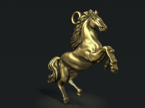 Horse Rearing Up Pendant 3Dプリントモデル