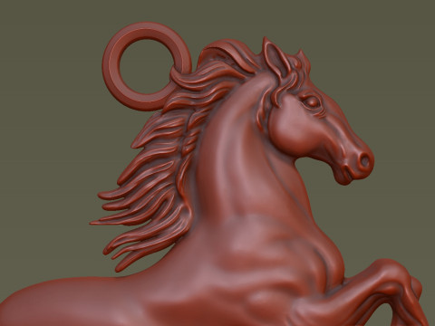 Horse Rearing Up Pendant 3Dプリントモデル