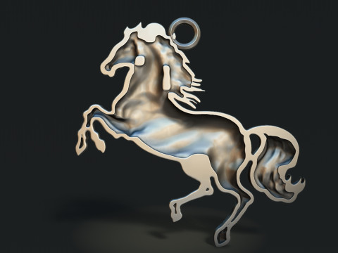 Horse Rearing Up Pendant 3Dプリントモデル