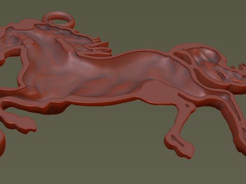 Horse Rearing Up Pendant 3Dプリントモデル