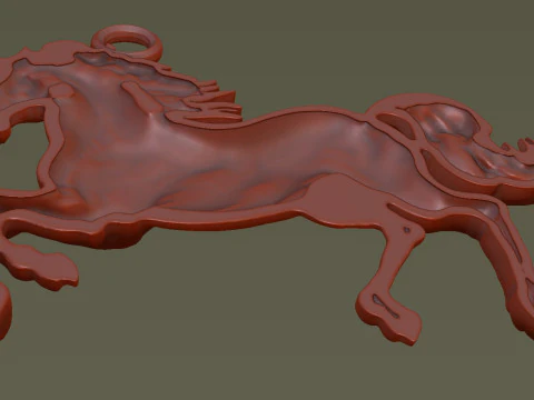 Horse Rearing Up Pendant 3D Print Model