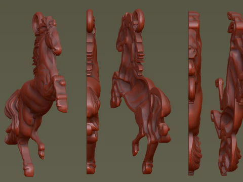 Horse Rearing Up Pendant 3D Print Model