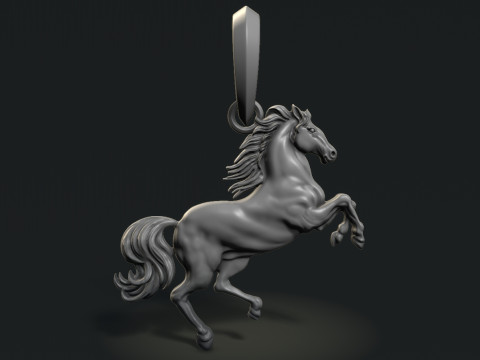 Horse Rearing Up Pendant 3Dプリントモデル