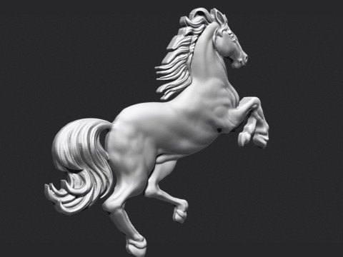 Horse Rearing Up Bas Relief 3D 打印模型