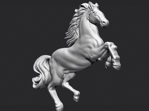 Horse Rearing Up Bas Relief 3D 打印模型
