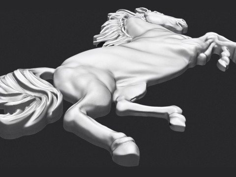 Horse Rearing Up Bas Relief 3D 打印模型