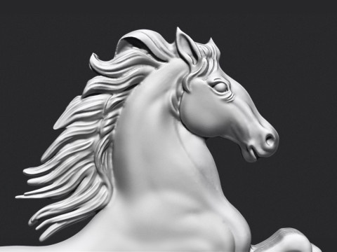 Horse Rearing Up Bas Relief 3D 打印模型