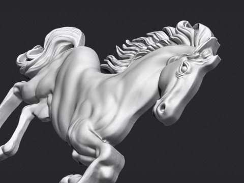Horse Rearing Up Bas Relief 3D 打印模型