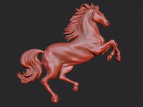 Horse Rearing Up Bas Relief 3D 打印模型