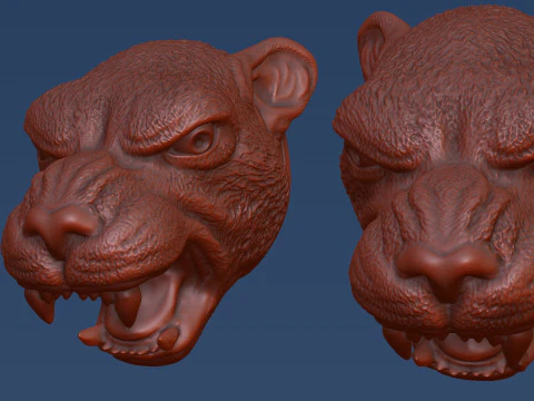 Puma Head 3D Print Model