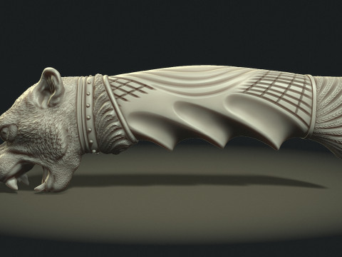 Puma Head Knife Handle 3D Druckmodell