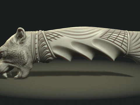 Manche de couteau t&ecirc;te Puma Modèles 3D en vedette