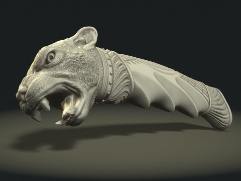 Puma Head Knife Handle 3D 打印模型