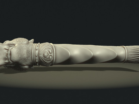 Puma Head Knife Handle 3D 打印模型