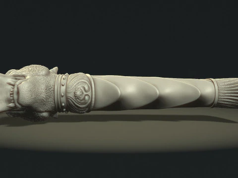 Puma Head Knife Handle 3D Print Model