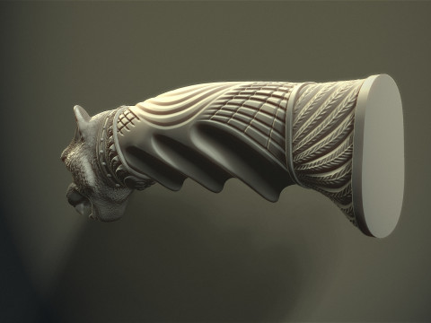 Puma Head Knife Handle 3D 打印模型