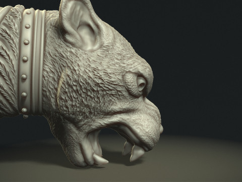 Puma Head Knife Handle 3D 打印模型