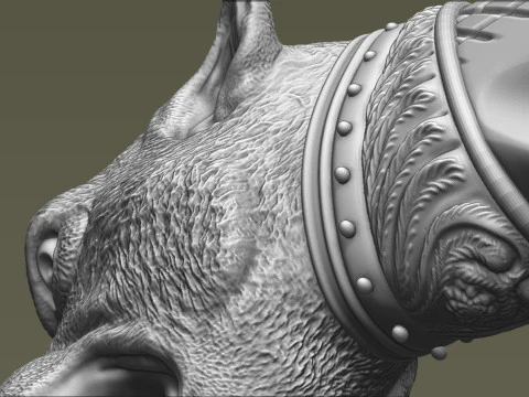 Puma Head Knife Handle 3D Print Model