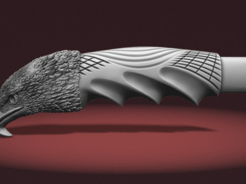 Eagle Head Knife Handle 3D Druckmodell