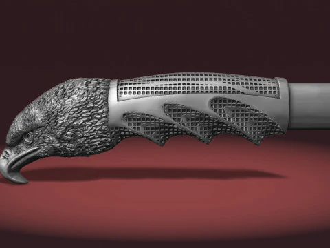 Eagle Head Knife Handle 3D Print Model