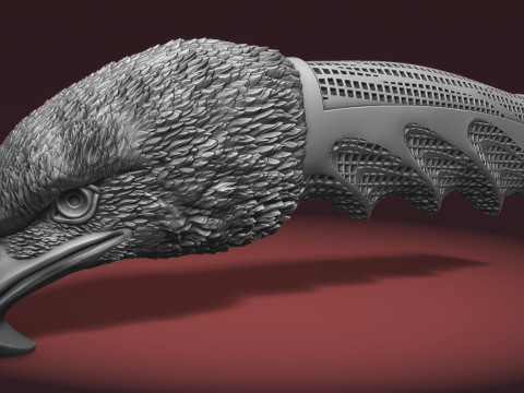 Eagle Head Knife Handle 3D Druckmodell