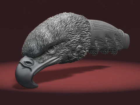 Eagle Head Knife Handle 3D Print Model