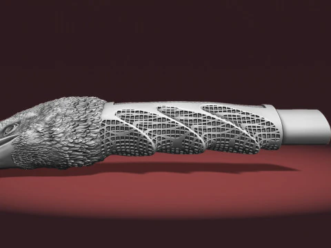 Eagle Head Knife Handle 3D Print Model