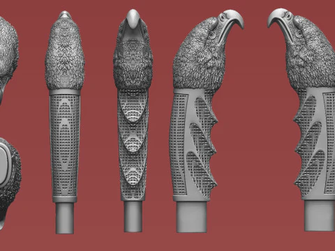 Eagle Head Knife Handle 3D Print Model