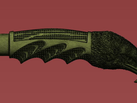 Eagle Head Knife Handle 3D Druckmodell