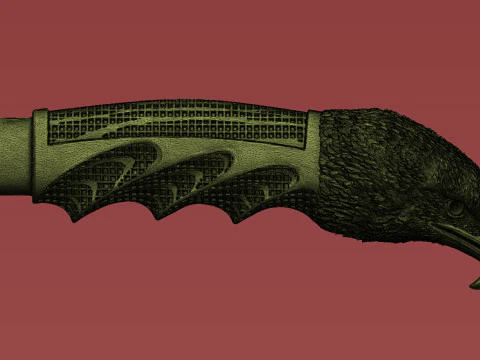 Eagle Head Knife Handle 3D Print Model