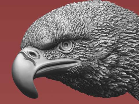 Eagle Head Knife Handle 3D Print Model