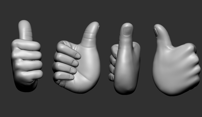 Thumbs Up Hand Figure Modèles 3D en vedette .c4d .max .obj .3ds .fbx .stl .blend