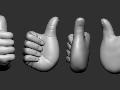 Daumen hoch, Handfigur 3D Druckmodell