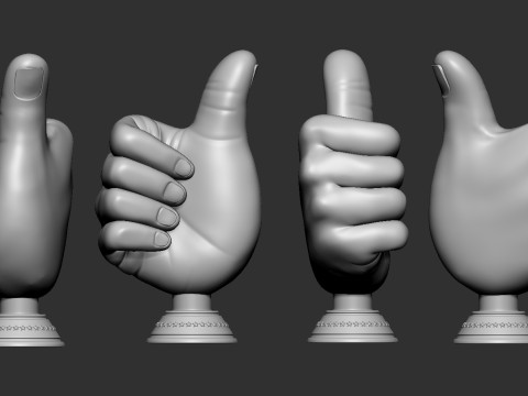 Thumbs Up Hand Gesture Award 3D printmodel