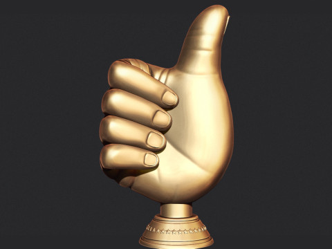 Thumbs Up Hand Gesture Award Model Cetak 3D