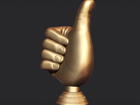 Thumbs Up Hand Gesture Award Model Cetak 3D
