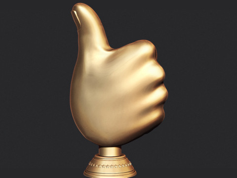 Thumbs Up Hand Gesture Award Model Cetak 3D
