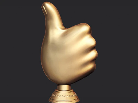 Thumbs Up Hand Gesture Award 3D Print Model