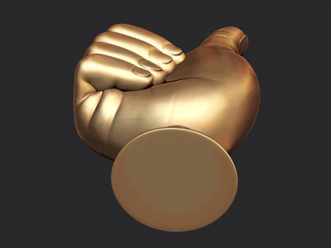 Thumbs Up Hand Gesture Award 3D Print Model