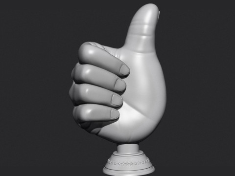 Thumbs Up Hand Gesture Award Model Cetak 3D