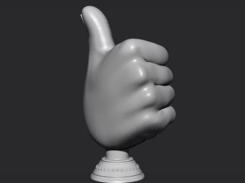 Thumbs Up Hand Gesture Award 3D Print Model
