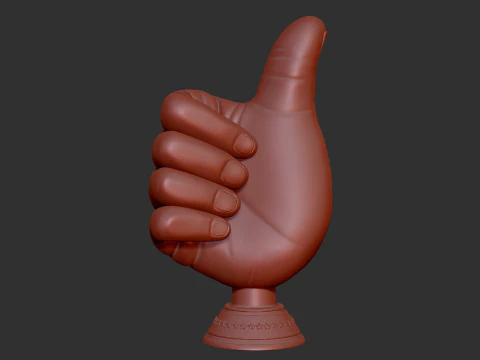Thumbs Up Hand Gesture Award 3D Print Model