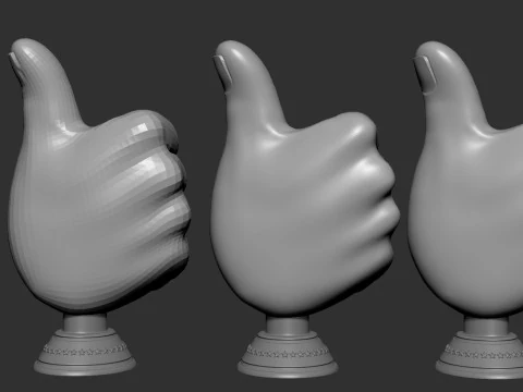 Thumbs Up Hand Gesture Award 3D Print Model