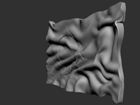Turkish Flag Bas Relief 3D Print Model