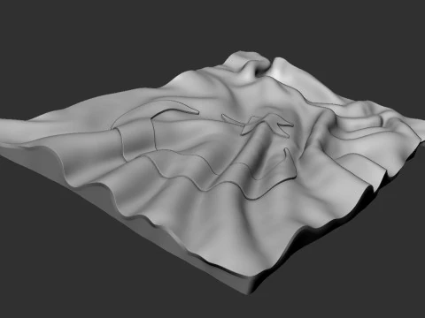 Turkish Flag Bas Relief 3D Print Model