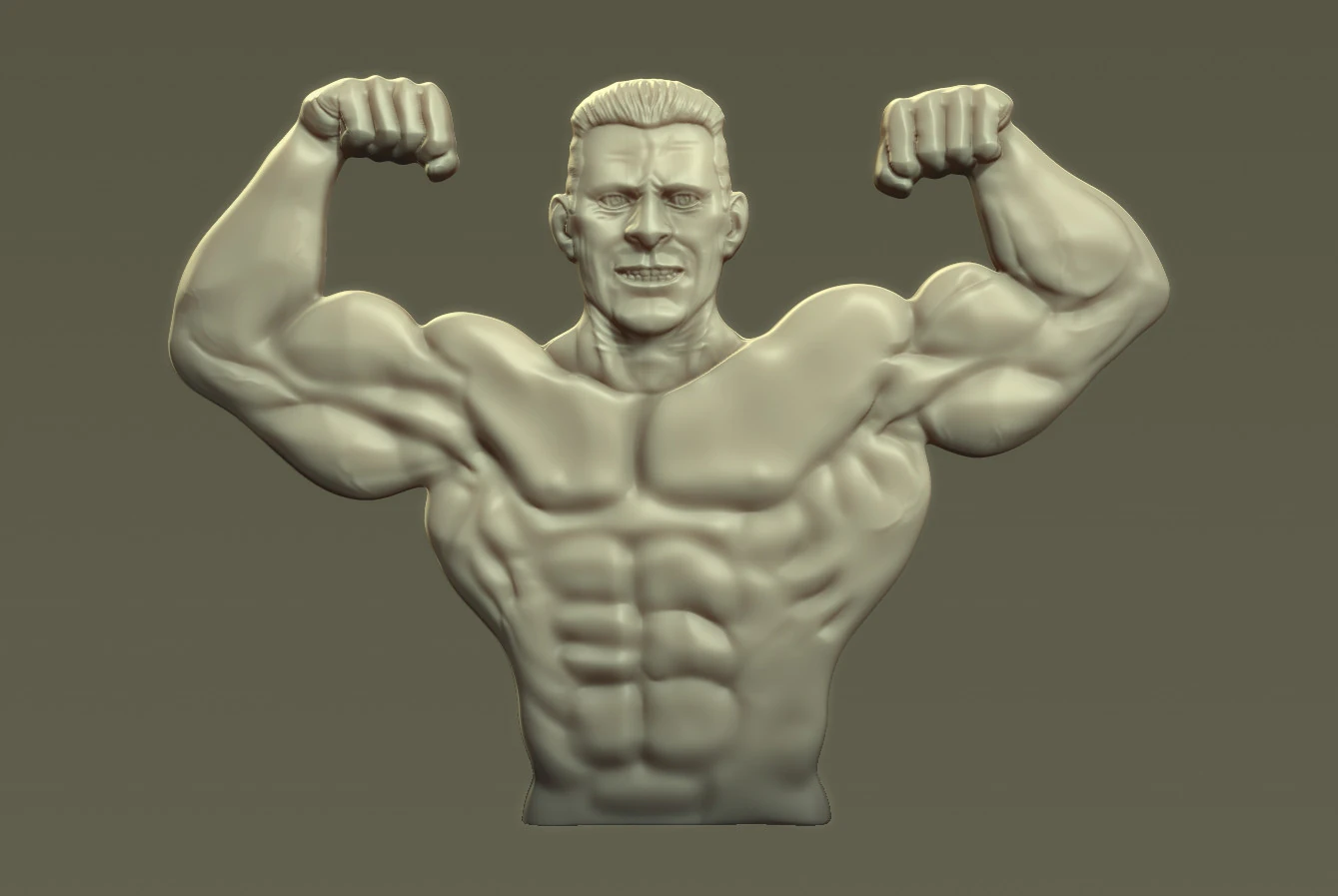 Male Bodybuilder Bas Relief 3D Print Model .c4d .max .obj .3ds .fbx .stl .blend 