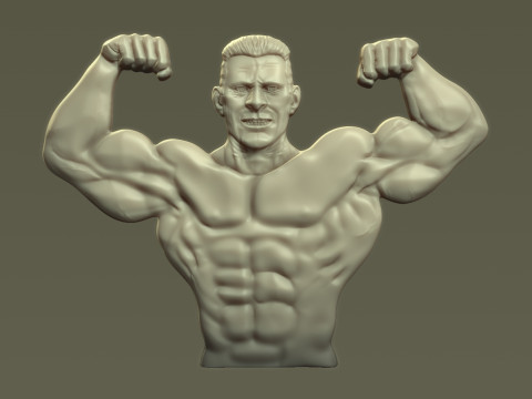Male Bodybuilder Bas Relief 3D Baskı Modeli