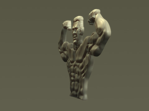 Male Bodybuilder Bas Relief 3D Baskı Modeli