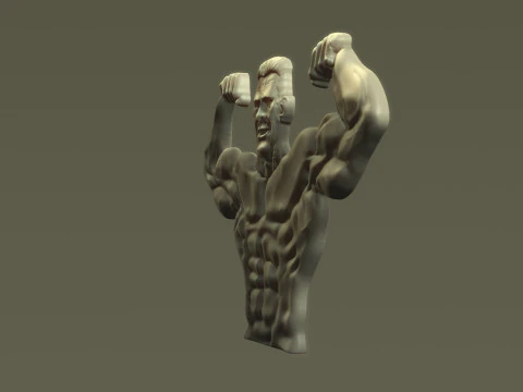 Male Bodybuilder Bas Relief 3D Print Model