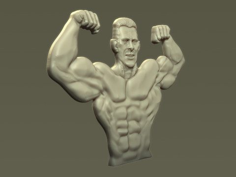 Male Bodybuilder Bas Relief 3D Baskı Modeli